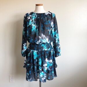 Elegant Blue and Black Women's Dress
